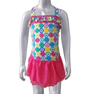 Pink Flowery Children Swimwear, Swimsuit, Bikini